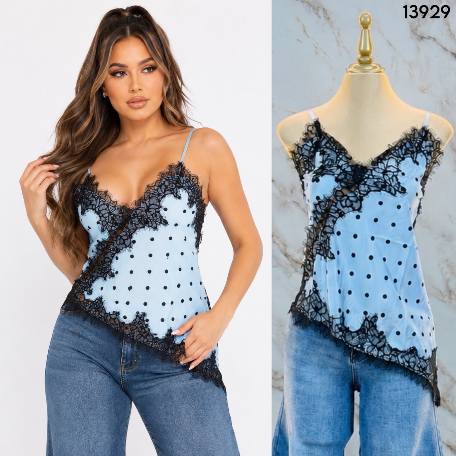 BLUSA DE TIRANTES CON ENCAJE 3929 - Image 2