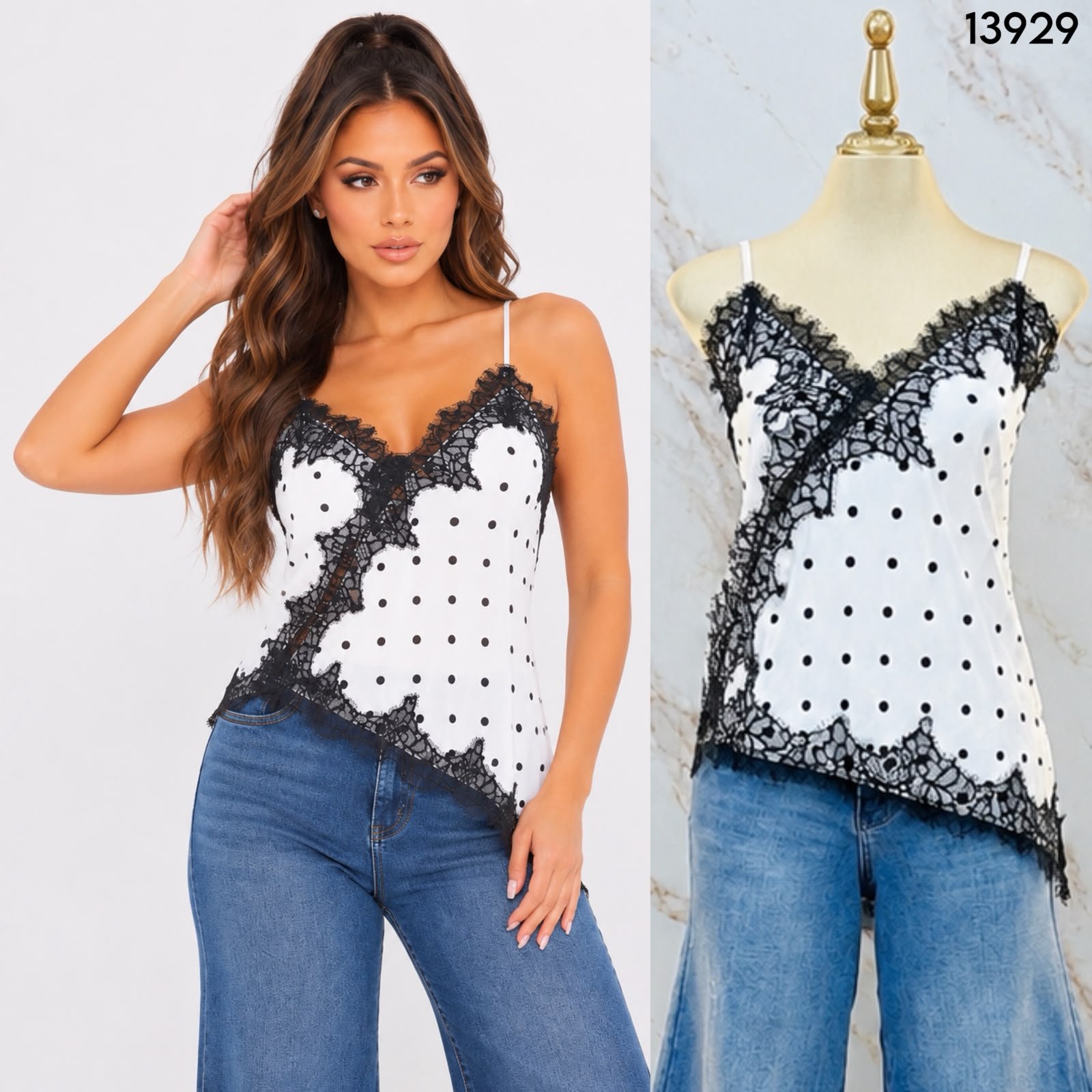 BLUSA DE TIRANTES CON ENCAJE 3929 - Image 4