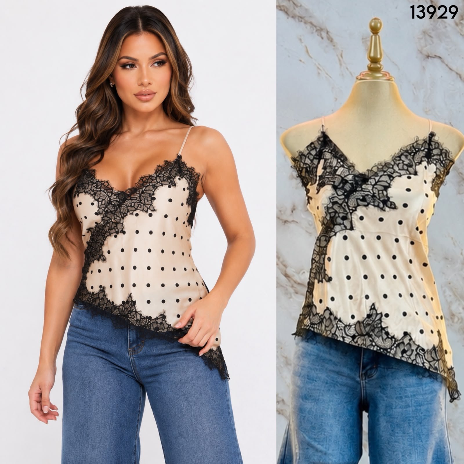 BLUSA DE TIRANTES CON ENCAJE 3929 - Image 3