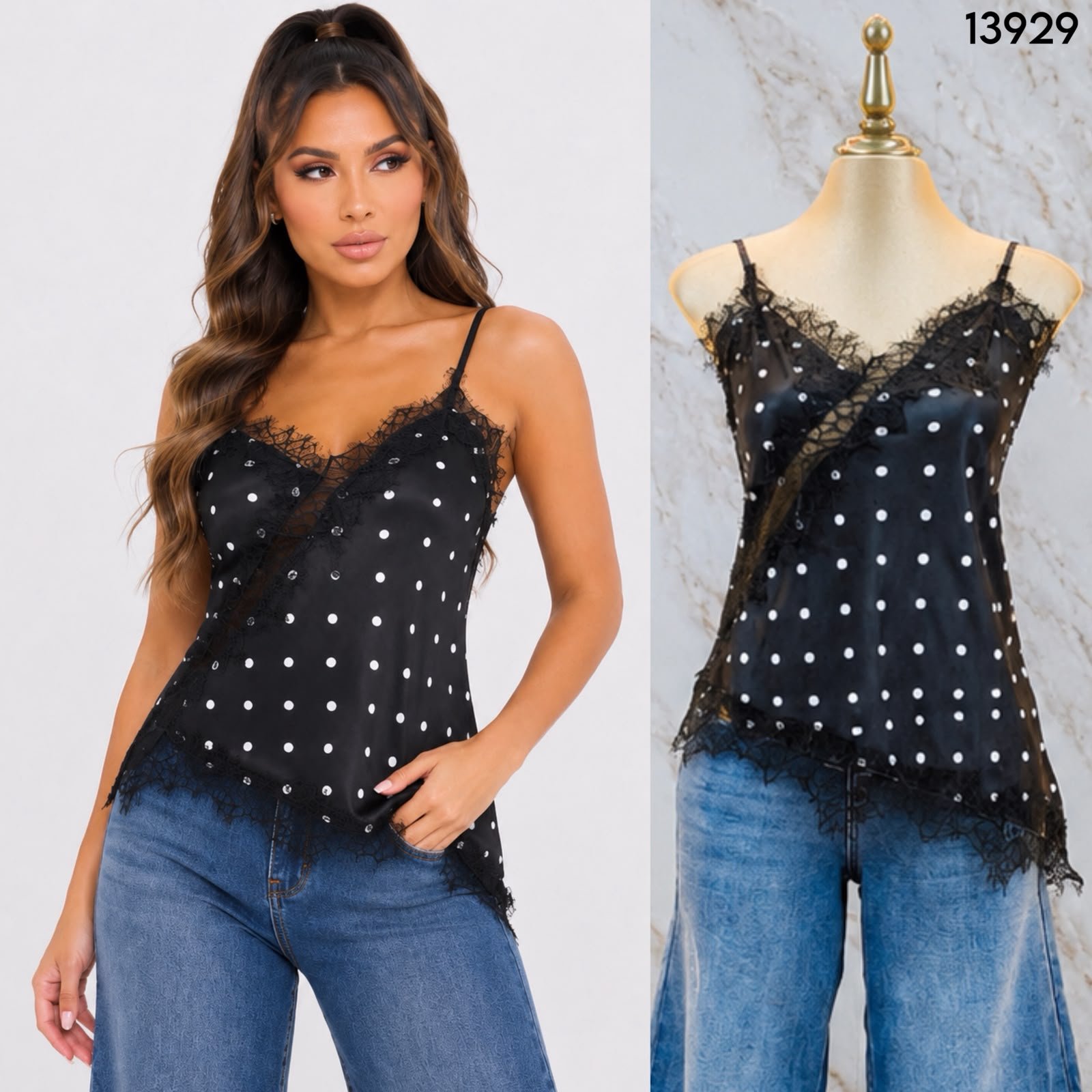 BLUSA DE TIRANTES CON ENCAJE 3929 - Image 5