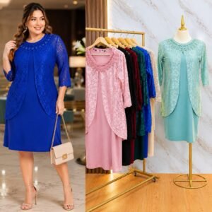 VESTIDO DE FIESTA CON SACO CREPE